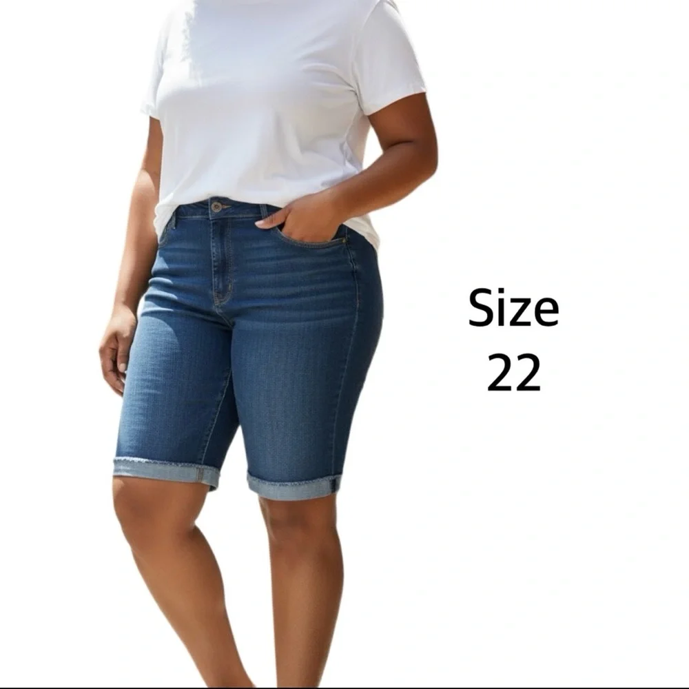 Angles Plus Size Denim Bermuda Shorts – 22W - Picture 1 of 10